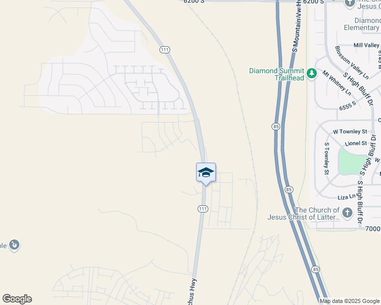 map of restaurants, bars, coffee shops, grocery stores, and more near 6737 South Glade Creek Drive in West Jordan
