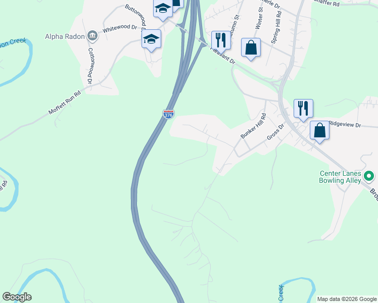 map of restaurants, bars, coffee shops, grocery stores, and more near 302 Canterbury Dr in Aliquippa