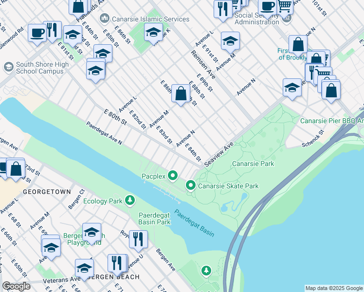 map of restaurants, bars, coffee shops, grocery stores, and more near in Brooklyn