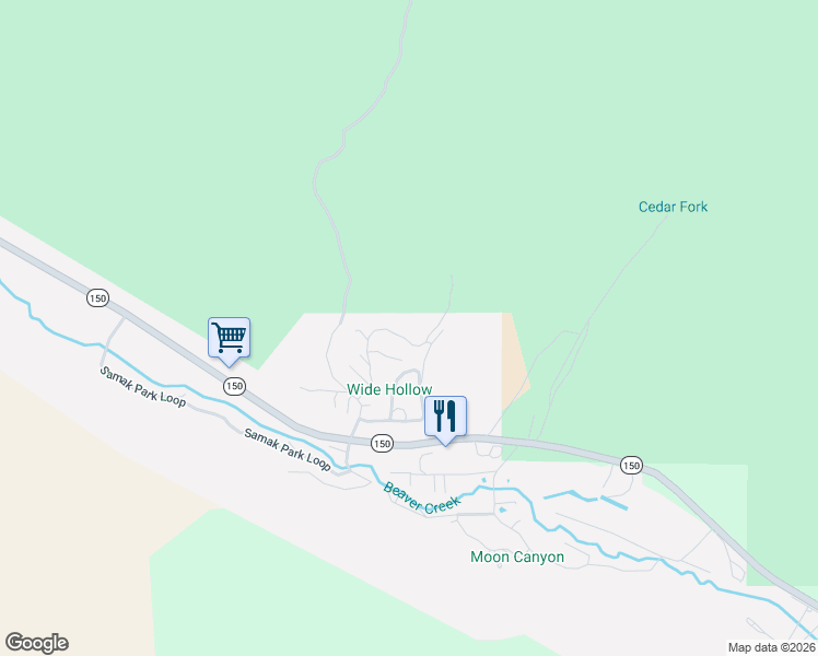 map of restaurants, bars, coffee shops, grocery stores, and more near 2489 Upper Ridge Road in Kamas