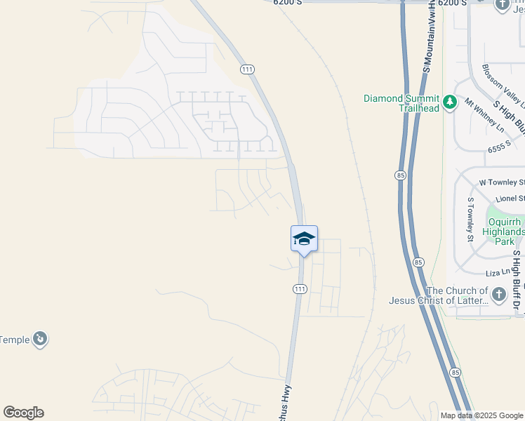 map of restaurants, bars, coffee shops, grocery stores, and more near 6730 South Quarter Creek Drive in West Jordan