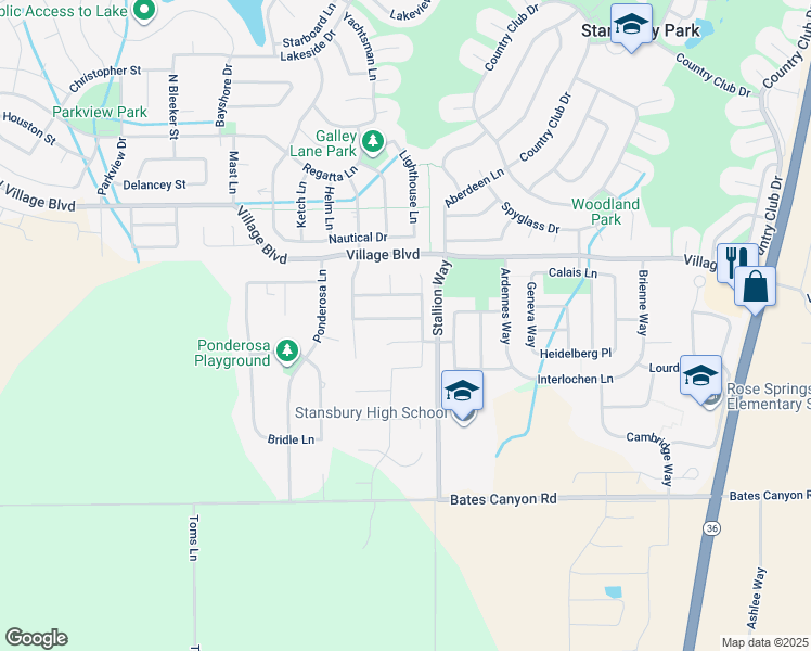 map of restaurants, bars, coffee shops, grocery stores, and more near 45 West Streams Edge Way in Stansbury Park