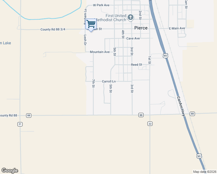 map of restaurants, bars, coffee shops, grocery stores, and more near 1105 5th Street in Pierce