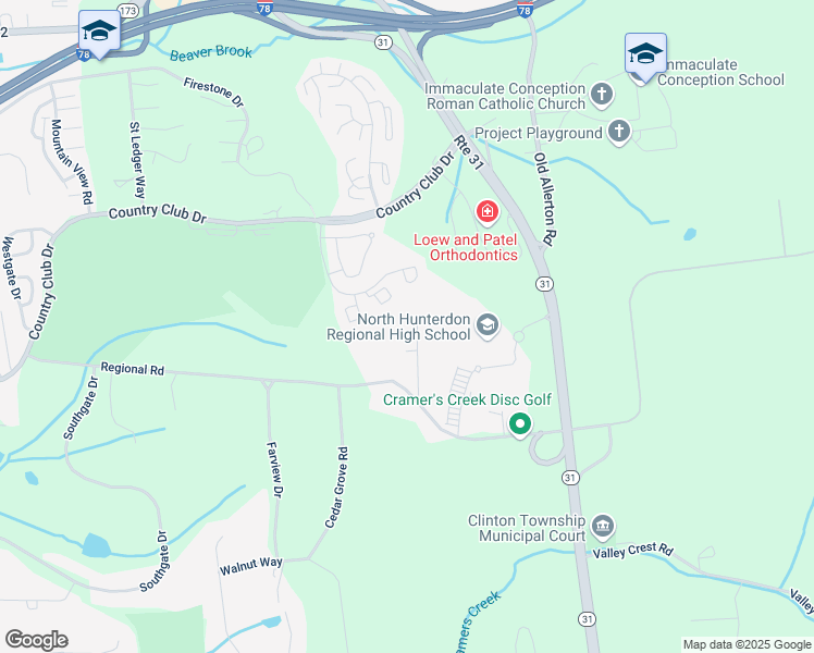 map of restaurants, bars, coffee shops, grocery stores, and more near 11 Hillside Drive in Hunterdon County