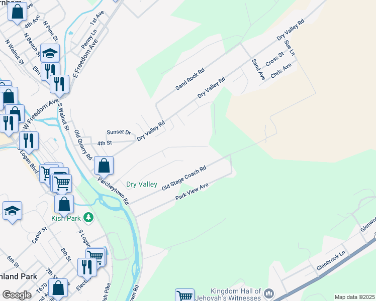 map of restaurants, bars, coffee shops, grocery stores, and more near 280 Orchard Grove Avenue in Lewistown