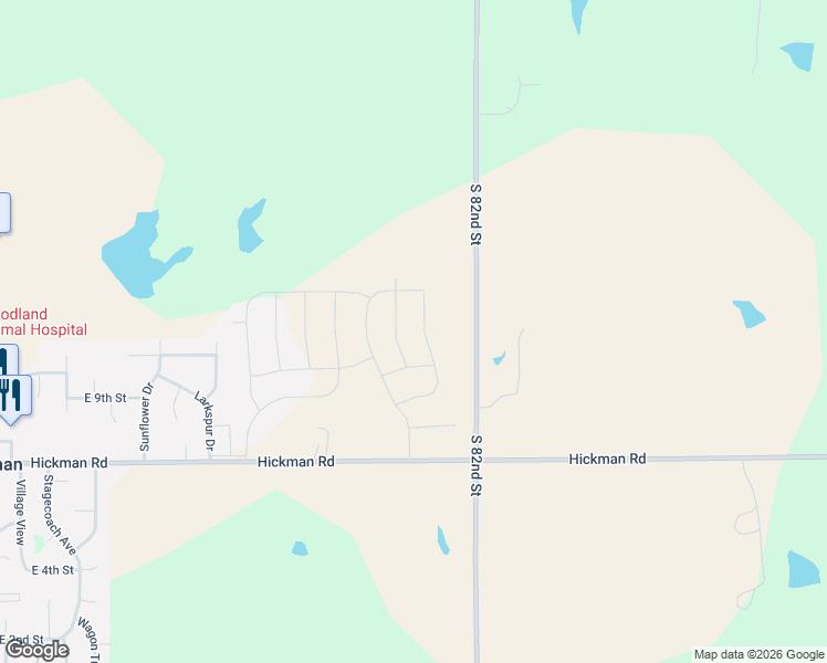 map of restaurants, bars, coffee shops, grocery stores, and more near 1426 East 9th Street in Hickman
