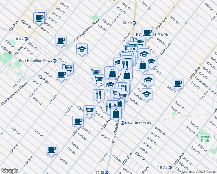 map of restaurants, bars, coffee shops, grocery stores, and more near in Brooklyn