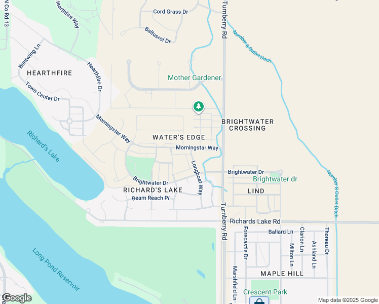 map of restaurants, bars, coffee shops, grocery stores, and more near 1911 Morningstar Way in Fort Collins