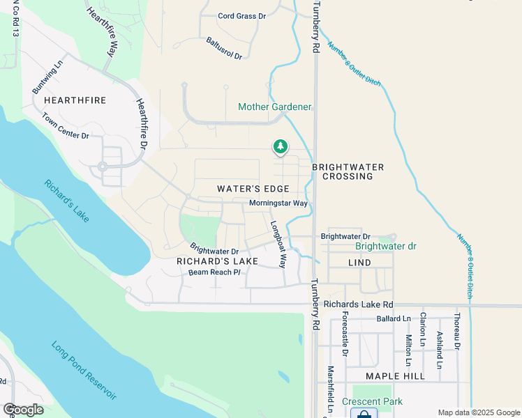 map of restaurants, bars, coffee shops, grocery stores, and more near 1911 Morningstar Way in Fort Collins