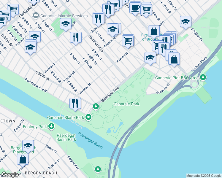 map of restaurants, bars, coffee shops, grocery stores, and more near in Brooklyn