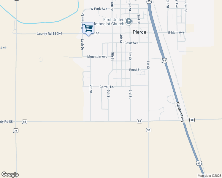 map of restaurants, bars, coffee shops, grocery stores, and more near 1105 5th Street in Pierce