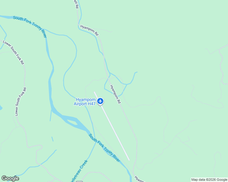 map of restaurants, bars, coffee shops, grocery stores, and more near Garrett Road in Hyampom