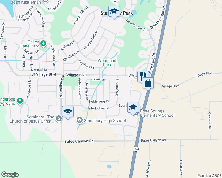 map of restaurants, bars, coffee shops, grocery stores, and more near 1738 Brett Street in Tooele