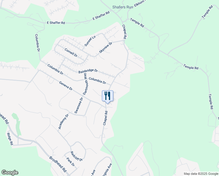 map of restaurants, bars, coffee shops, grocery stores, and more near 440 Chapel Road in Aliquippa