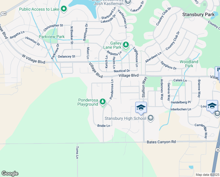 map of restaurants, bars, coffee shops, grocery stores, and more near 5531 Ponderosa Lane in Stansbury Park