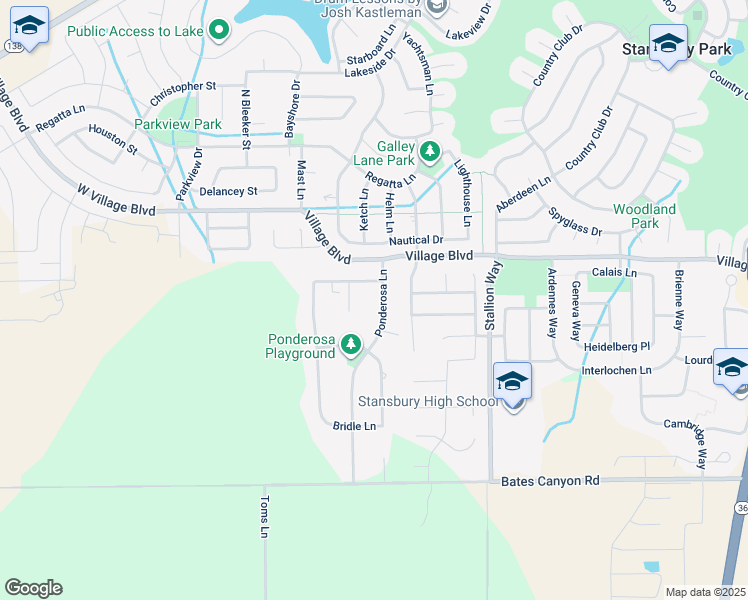 map of restaurants, bars, coffee shops, grocery stores, and more near 5531 Ponderosa Lane in Stansbury Park