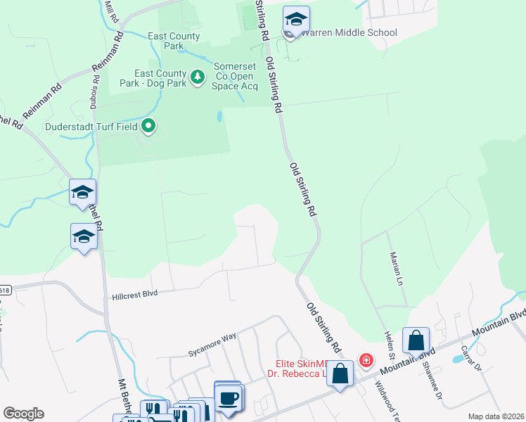 map of restaurants, bars, coffee shops, grocery stores, and more near 12 Isabella Way in Warren