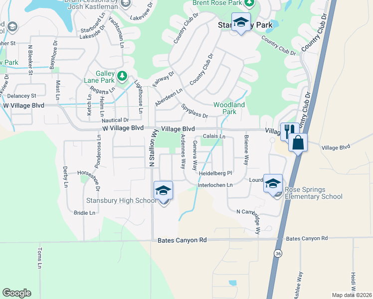 map of restaurants, bars, coffee shops, grocery stores, and more near 5524 Ardennes Way in Erda