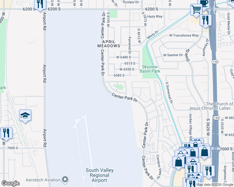 map of restaurants, bars, coffee shops, grocery stores, and more near 4151 West Red Orchard Way in West Jordan