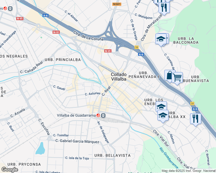 map of restaurants, bars, coffee shops, grocery stores, and more near 1 Calle la Venta in Collado Villalba