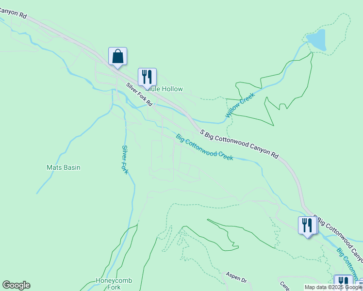 map of restaurants, bars, coffee shops, grocery stores, and more near 10480 Willow Street in Salt Lake City