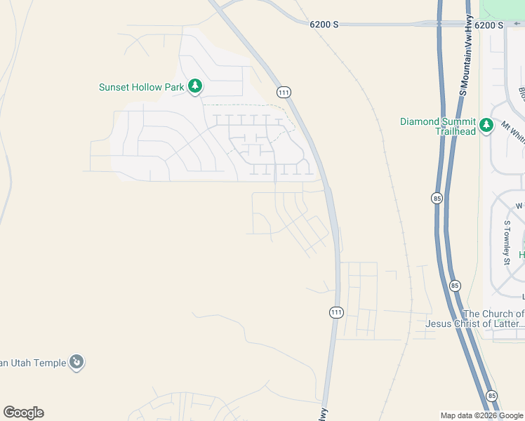 map of restaurants, bars, coffee shops, grocery stores, and more near 6579 West Solstice Court in West Jordan