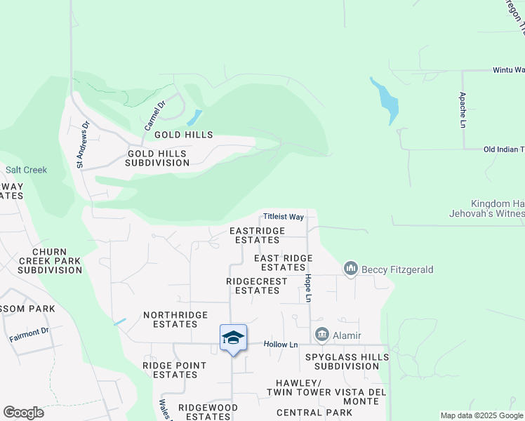 map of restaurants, bars, coffee shops, grocery stores, and more near 19310 Titleist Way in Redding