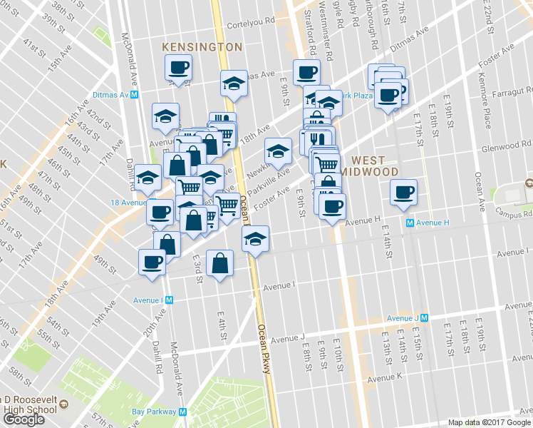 map of restaurants, bars, coffee shops, grocery stores, and more near in Brooklyn