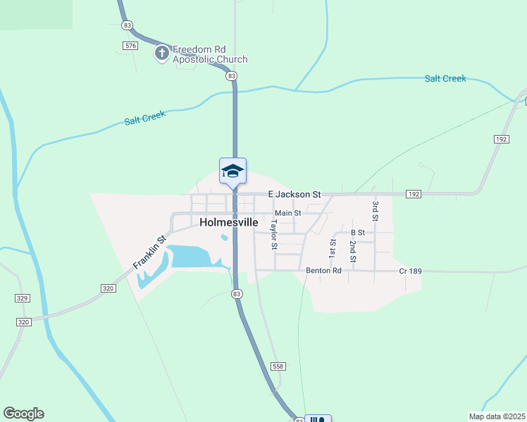 map of restaurants, bars, coffee shops, grocery stores, and more near 110 North Millersburg Street in Holmesville