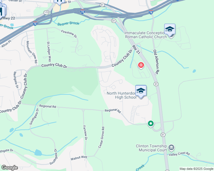 map of restaurants, bars, coffee shops, grocery stores, and more near 59 La Costa Drive in Clinton Township