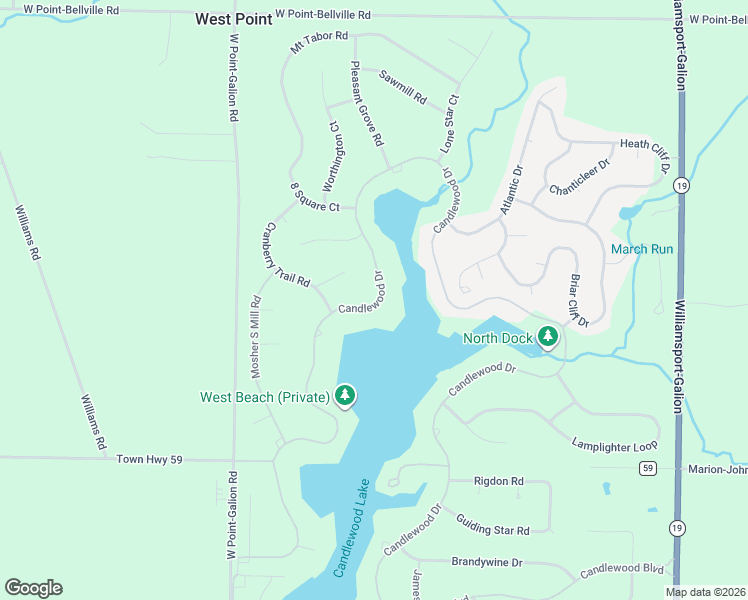 map of restaurants, bars, coffee shops, grocery stores, and more near 29 Candlewood Drive in Mount Gilead