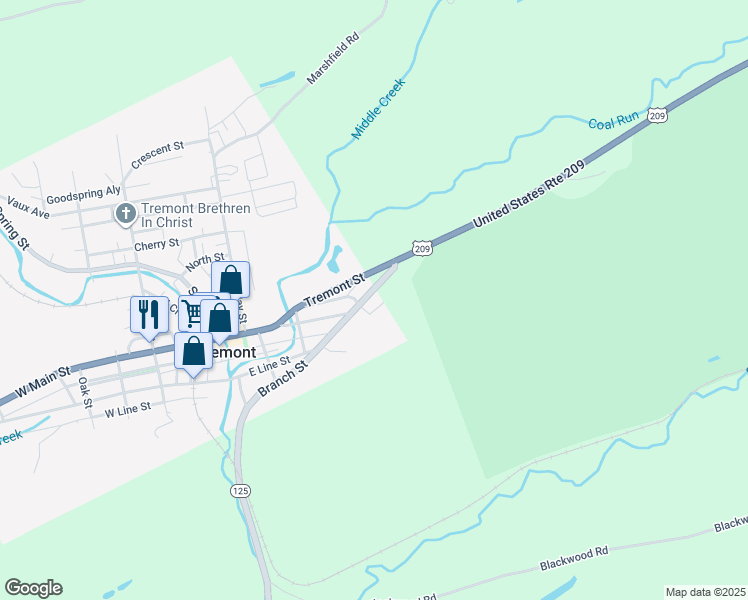 map of restaurants, bars, coffee shops, grocery stores, and more near 321 Main Street in Tremont