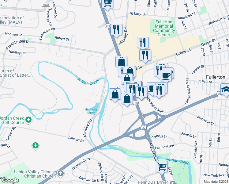 map of restaurants, bars, coffee shops, grocery stores, and more near 1624 Alta Drive in Whitehall