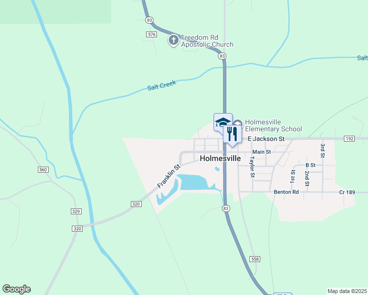 map of restaurants, bars, coffee shops, grocery stores, and more near 117 Washington Street in Holmesville