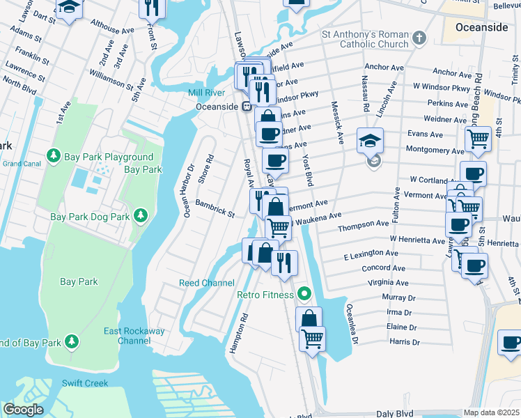 map of restaurants, bars, coffee shops, grocery stores, and more near 3280 Murdock Avenue in Oceanside