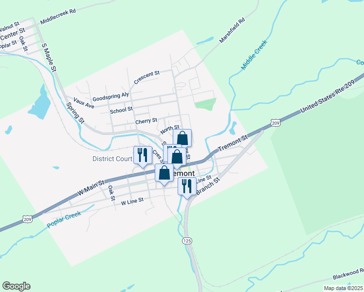 map of restaurants, bars, coffee shops, grocery stores, and more near 37 Clay Street in Tremont