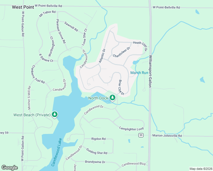 map of restaurants, bars, coffee shops, grocery stores, and more near 120 Briar Cliff Drive in Mount Gilead