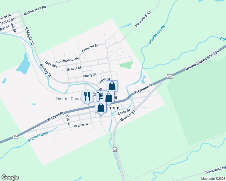 map of restaurants, bars, coffee shops, grocery stores, and more near 37 Clay Street in Tremont