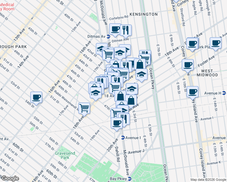 map of restaurants, bars, coffee shops, grocery stores, and more near in Brooklyn