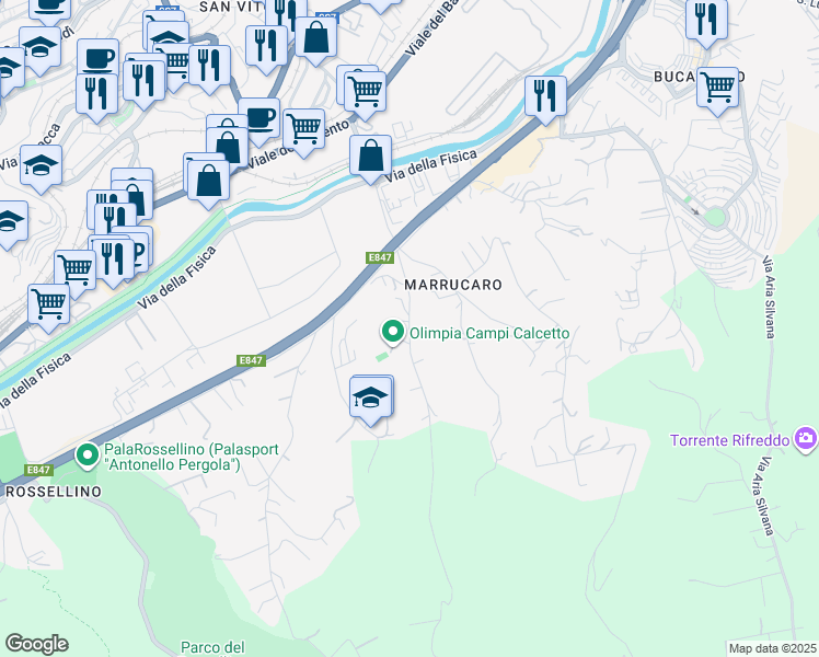 map of restaurants, bars, coffee shops, grocery stores, and more near 29 Contrada Marrucaro in Potenza