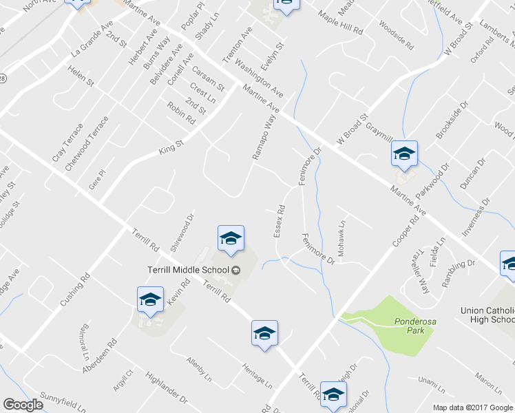 map of restaurants, bars, coffee shops, grocery stores, and more near 5 Wheatley Court in Scotch Plains