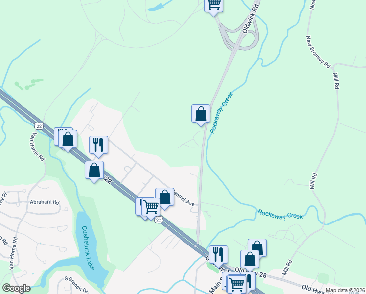 map of restaurants, bars, coffee shops, grocery stores, and more near 23 Oldwick Road in Readington Township