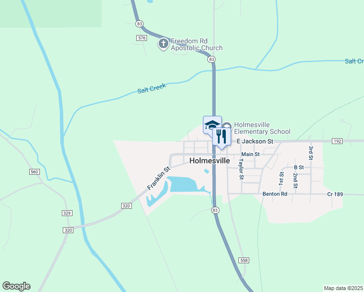 map of restaurants, bars, coffee shops, grocery stores, and more near 117 Washington Street in Holmesville