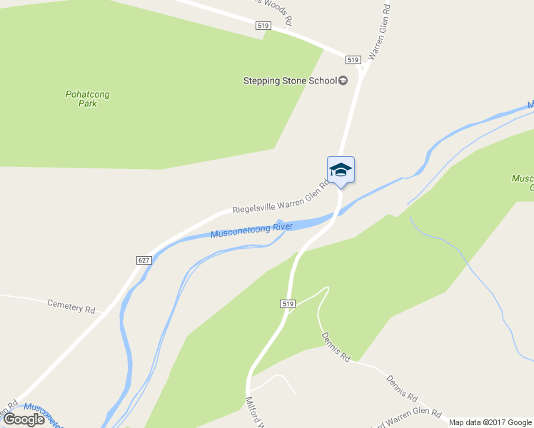 map of restaurants, bars, coffee shops, grocery stores, and more near 604 County Road 627 in Bloomsbury
