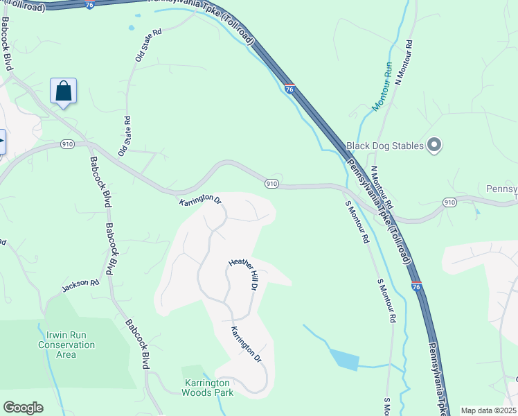 map of restaurants, bars, coffee shops, grocery stores, and more near 802 Oxford Court in Gibsonia