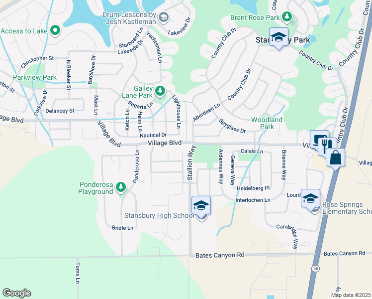 map of restaurants, bars, coffee shops, grocery stores, and more near 5583 North Shady Brook Lane in Stansbury Park