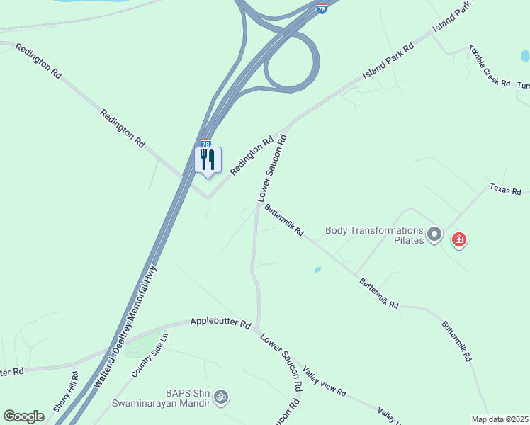 map of restaurants, bars, coffee shops, grocery stores, and more near 4303 Lower Saucon Road in Hellertown