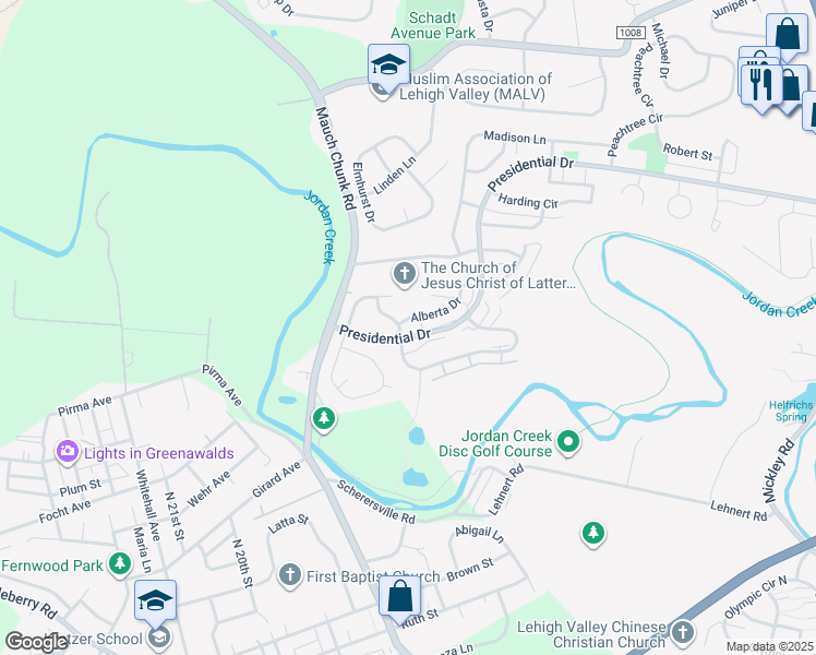 map of restaurants, bars, coffee shops, grocery stores, and more near 1956 Alberta Drive in Fullerton