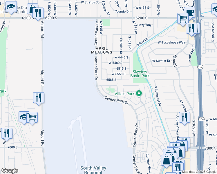 map of restaurants, bars, coffee shops, grocery stores, and more near 4153 West Millsden Lane in West Jordan