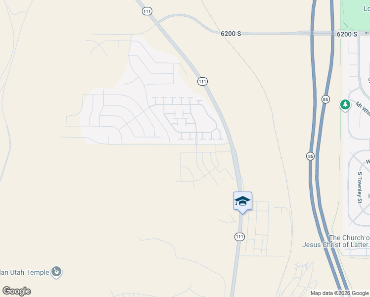 map of restaurants, bars, coffee shops, grocery stores, and more near 6976 West Skyloop Drive in West Jordan